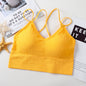Big backless halter tank top female inner bra pads all-in-one beautiful back underwear